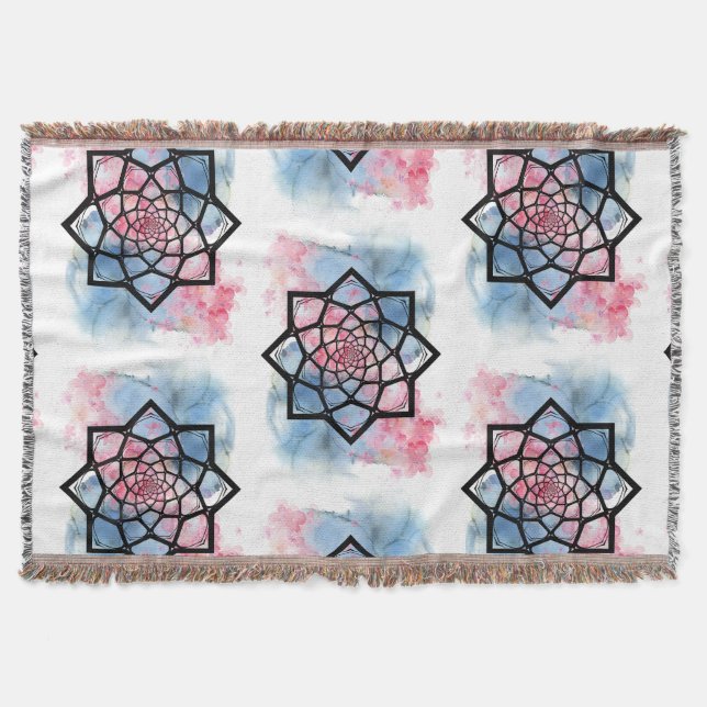 Lotus Mandala Throw Blanket (Front)