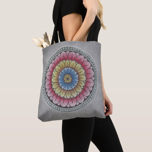 Lotus Mandala Tote Bag (Close Up)