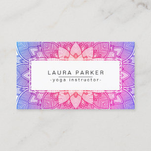 Lotus Mandala Yoga Instructor Meditation Fitness Business Card