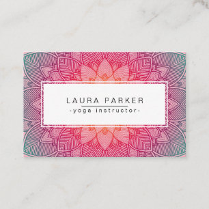 Lotus Mandala Yoga Instructor Meditation Holistic Business Card