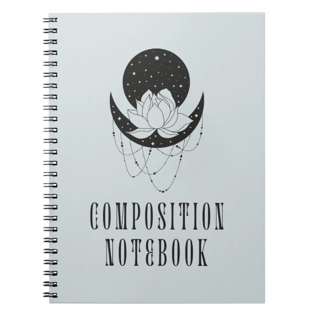 Lotus Moon Stars Cosmic  Notebook (Front)