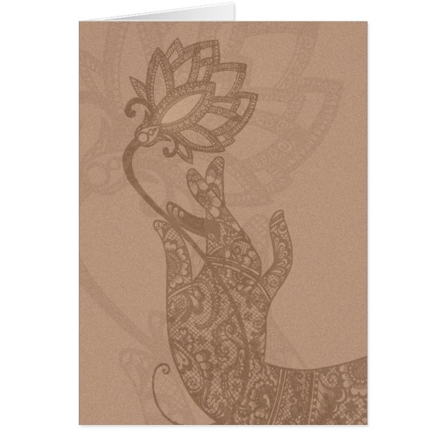 Lotus Mudra Mehndi Card (blank for any occasion) (Front)