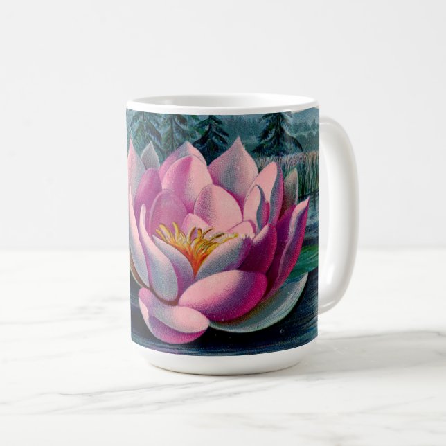 Lotus Nam Myoho Renge Kyo Buddhist Coffee Mug (Front Right)
