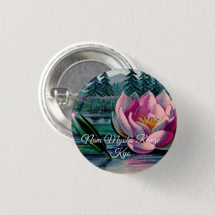 Lotus Nam Myoho Renge Kyo Buddhist Pin Button