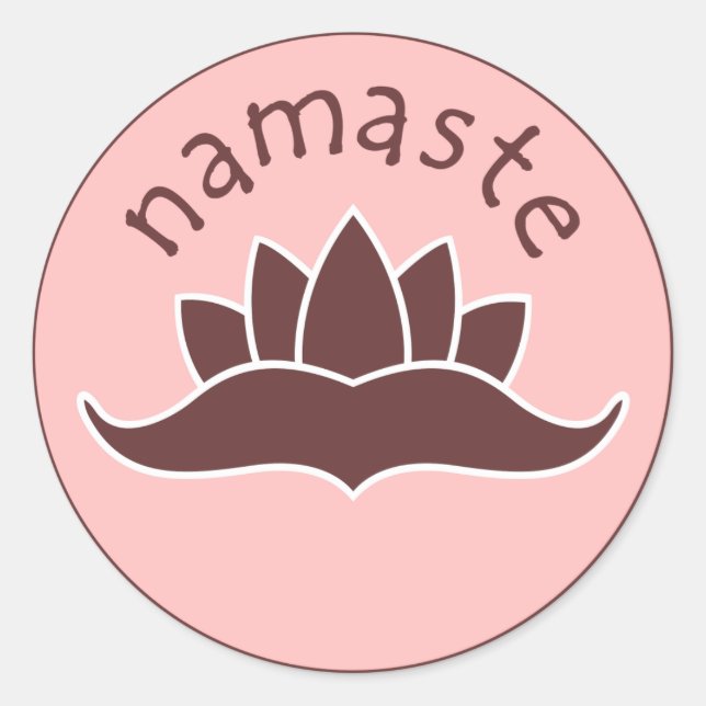 Lotus Namaste Classic Round Sticker (Front)