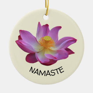 Lotus Namaste Yoga Circle Ceramic Tree Decoration