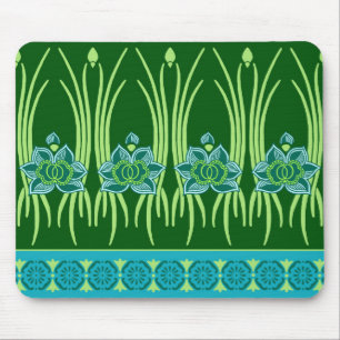 LOTUS NOUVEAU: BLUE GREEN SCENE MOUSE MAT
