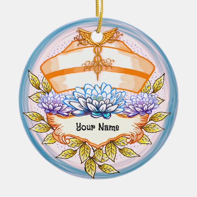 Lotus nurse cap ceramic tree decoration (Front)