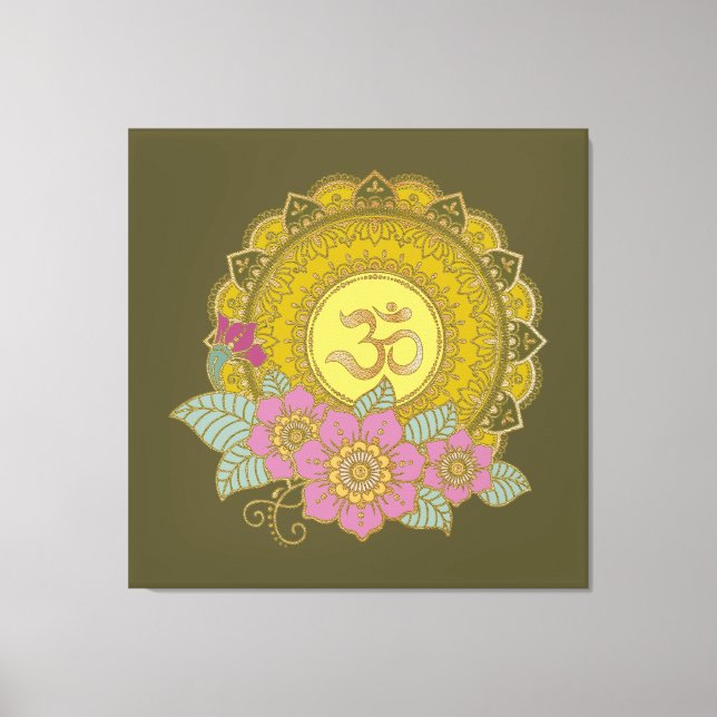 Lotus Of The OM - Wrapped Canvas (Front)