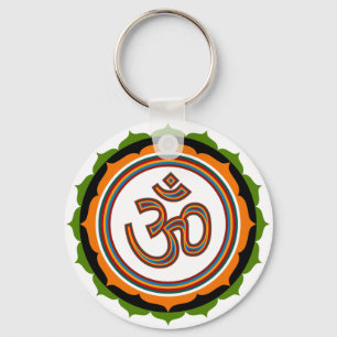 Lotus Om Design Key Ring
