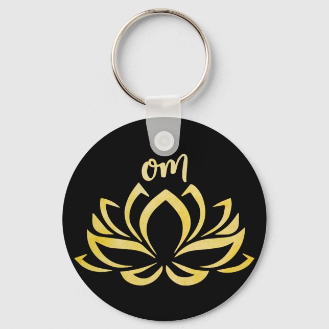 Lotus Om Gold Key Ring (Front)