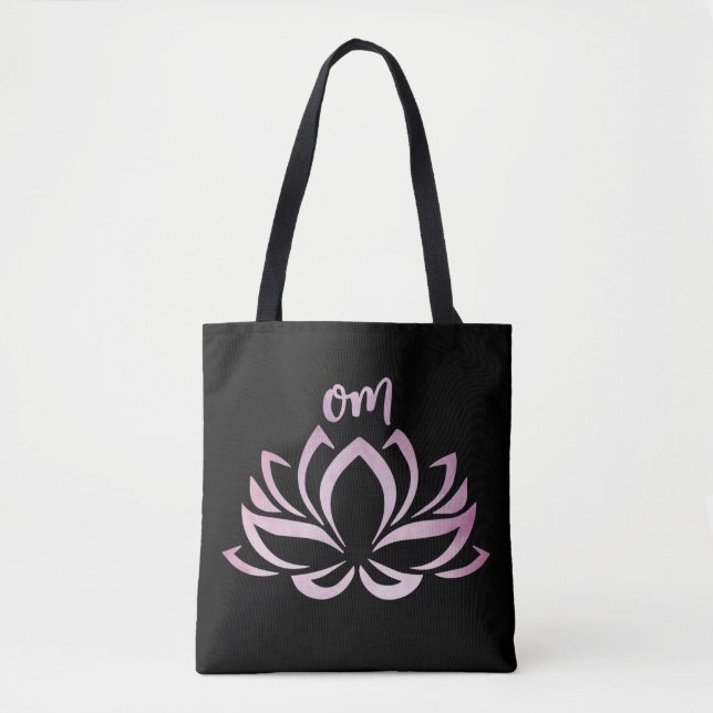 Lotus Om Pink Tote Bag (Front)