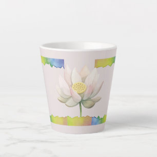 "Lotus Pastel Latte Mug – Serene and Elegant Desig