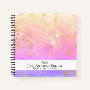 *~* Lotus Pastel Pink Peach Universe Gold AP3 Notebook