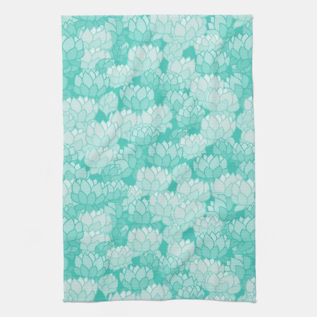 Lotus pattern 2 tea towel (Vertical)