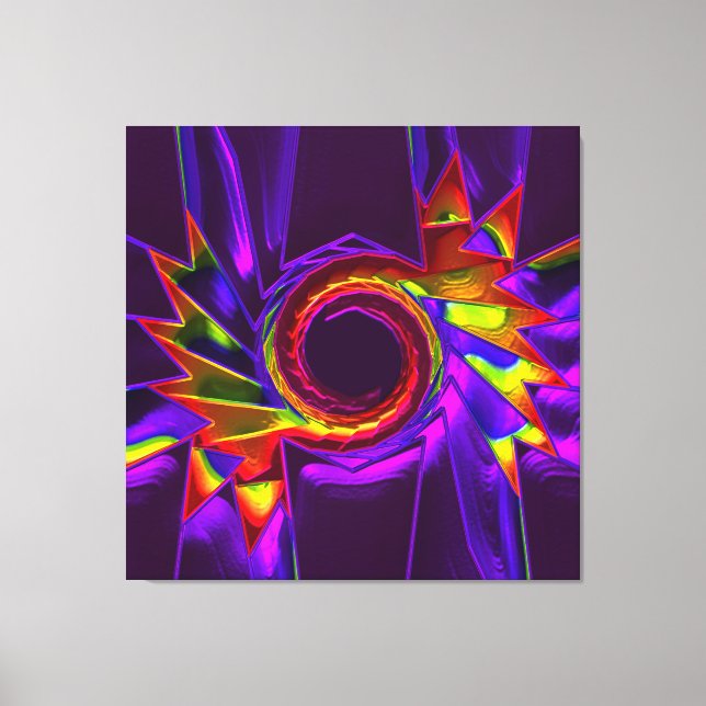 Lotus Pattern Glass Art 4 Canvas Print (Front)