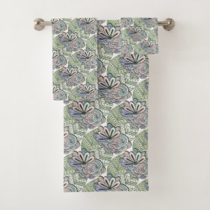 Lotus Pattern towel set