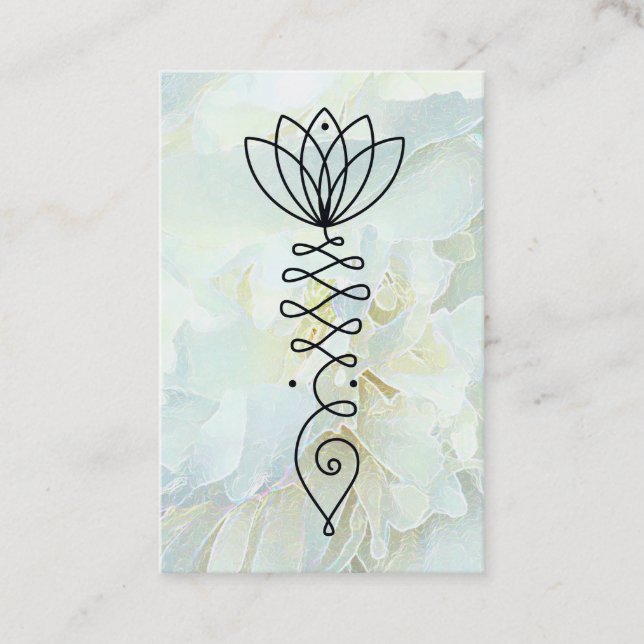*_* Lotus Peony Heart  Nirvana Massage Reiki Yoga Business Card (Front)