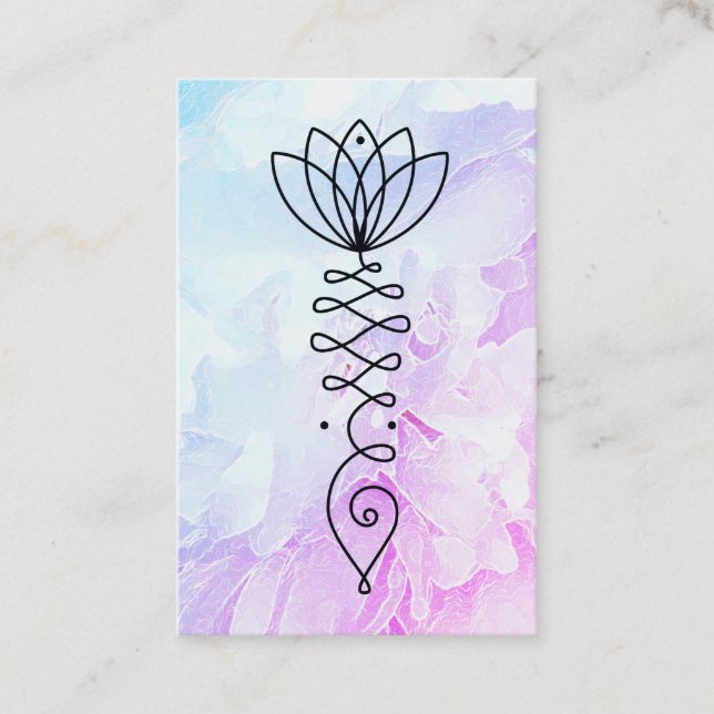 *** Lotus Peony Heart  Nirvana Massage Reiki Yoga Business Card (Front)