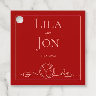 Lotus Personalized  Wedding Favor Tags