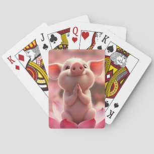 Lotus Piglet of Bliss Playing Cards