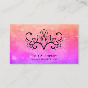 *~* Lotus Pink Galaxy Lavender Nebula Universe Business Card