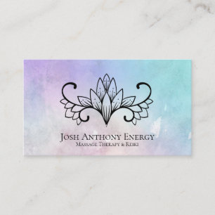 *~* Lotus Pink Lavender Nebula Galaxy Universe Business Card