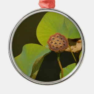 Lotus Pod and Lilly Pad Metal Tree Decoration