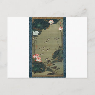 Lotus Pond and Fish by Ito Jakuchu Postcard
