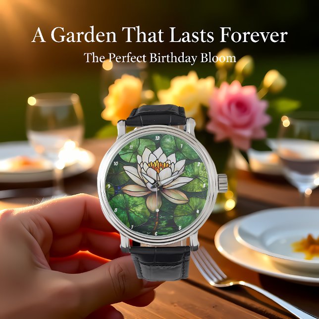 Lotus Pond Stained Glass Watch (Creator Uploaded)