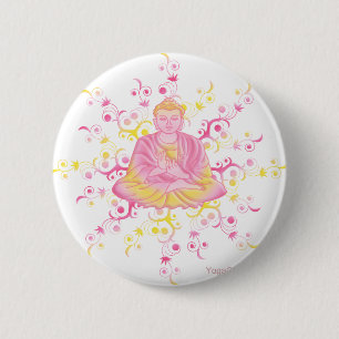 Lotus pose 6 cm round badge