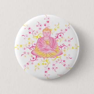Lotus pose 6 cm round badge