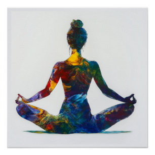 Lotus Pose Glossy Poster