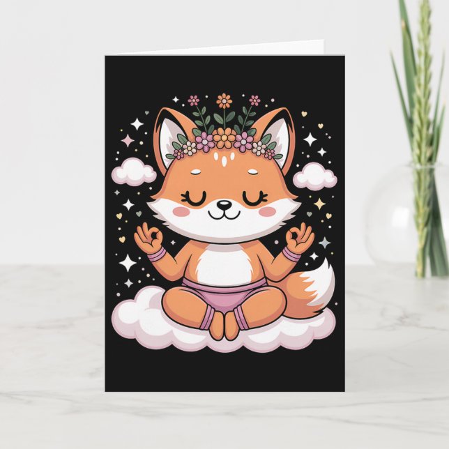 Lotus Pose Mandala Design For Mindfulness Cute Yog Card (Front)