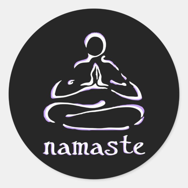 Lotus Pose Namaste Yoga Mediation Classic Round Sticker (Front)