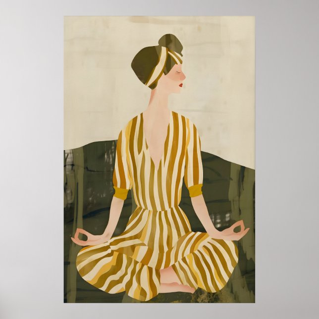 Lotus Pose Poster - Meditative Printable for Her (Front)