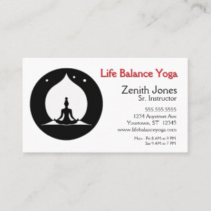 Lotus Position and Flame Yoga Instructor Business Card