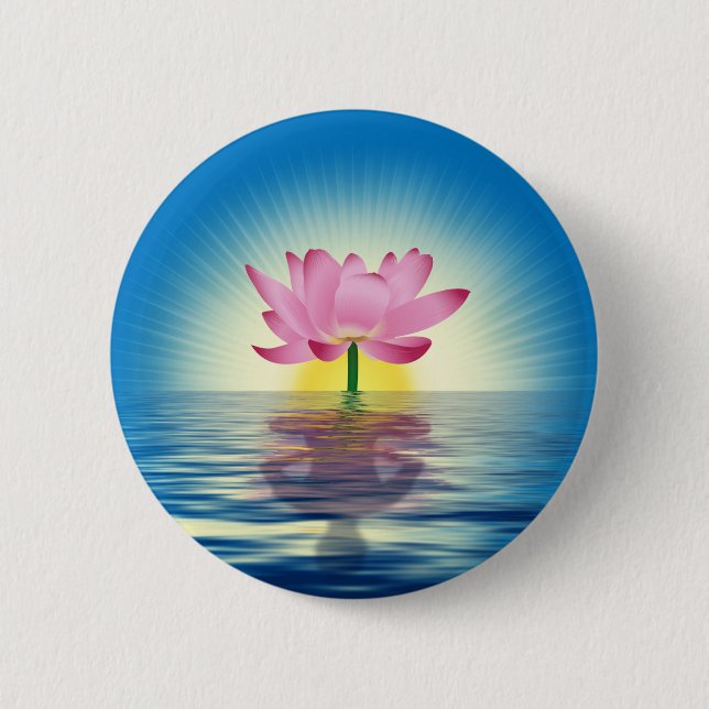 Lotus Reflection 6 Cm Round Badge (Front)
