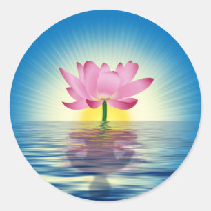 Lotus Reflection Classic Round Sticker