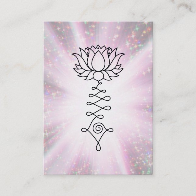 *~* Lotus Reiki Energy Healing Sparkle  Rays Business Card (Front)