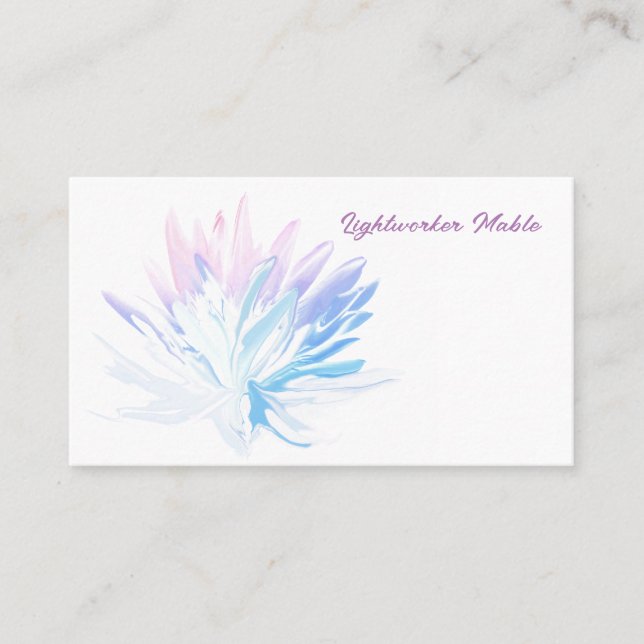 Lotus, Reiki, Spiritual, Watercolor Business Cards (Front)
