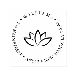 Lotus Return Address Self-inking Stamp