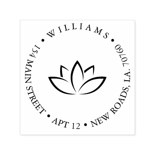Lotus Return Address Self-inking Stamp (Design)