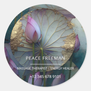Lotus Reverie Lotus Flower Design Classic Round Sticker