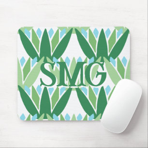 Lotus Ribbon in Green + Aqua Personalised Mouse Mat