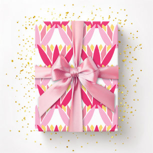 Lotus Ribbon in Pink and Yellow Wrapping Paper