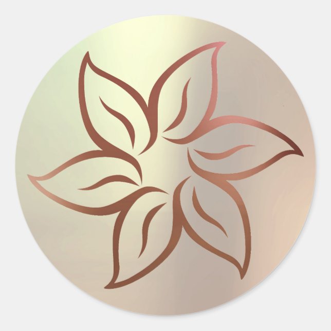 Lotus Rose Gold Blush Metallic Mandala Ornament Classic Round Sticker (Front)