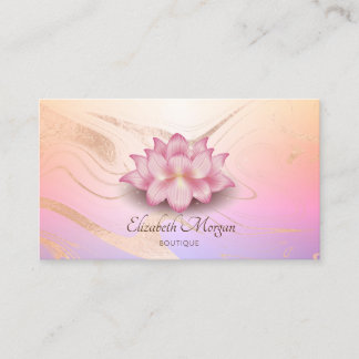 Lotus Rose Gold Brush Stroke Lotus Pink Business Card