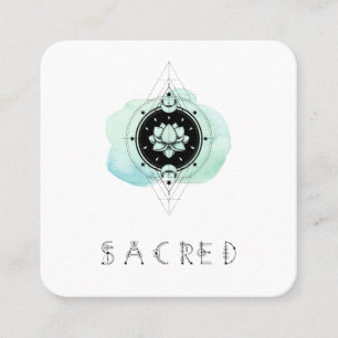*~* Lotus Sacred Symbol  Moon To Nirvana Square Business Card