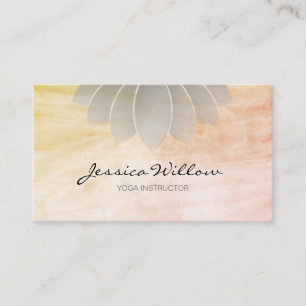 Lotus Sepia Yoga Instructor Business Card
